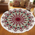 NNEAGS 2X 120cm Mandala Modern Ethnic Tassel Print Anti-slip Doormat, Home Decor