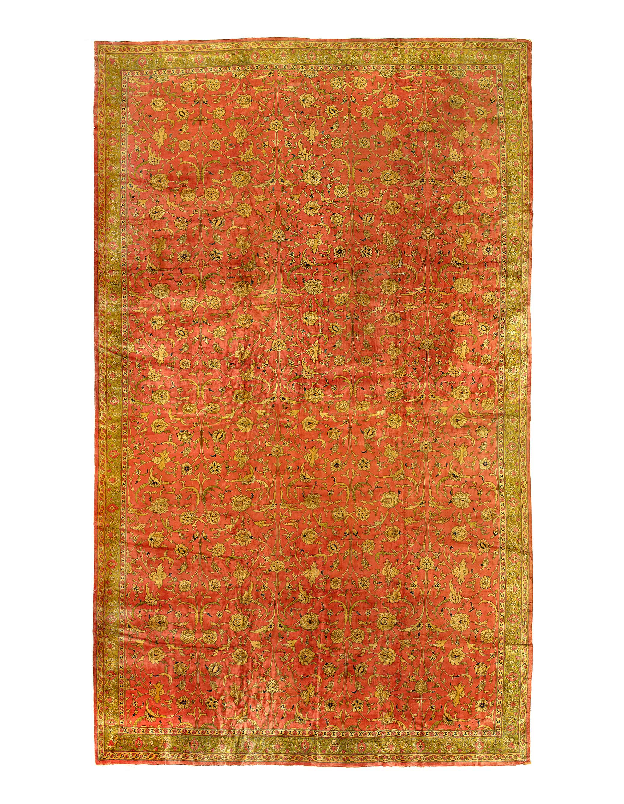 Fine Hand knotted Antique Agra rug 14'9"x25'7"