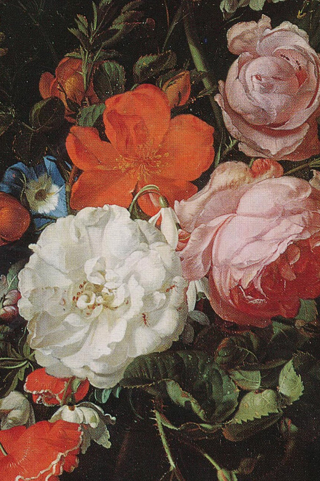 BOUQUET BAROQUE, CADRE VINTAGE ARGENT
