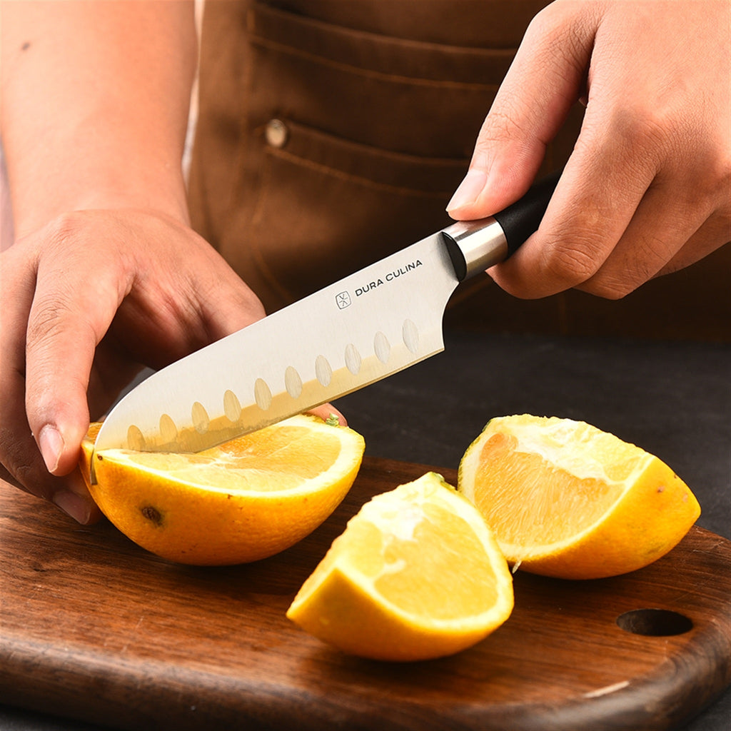 5 Piece Kitchen Knife Set With Matching Blade Guards, Black