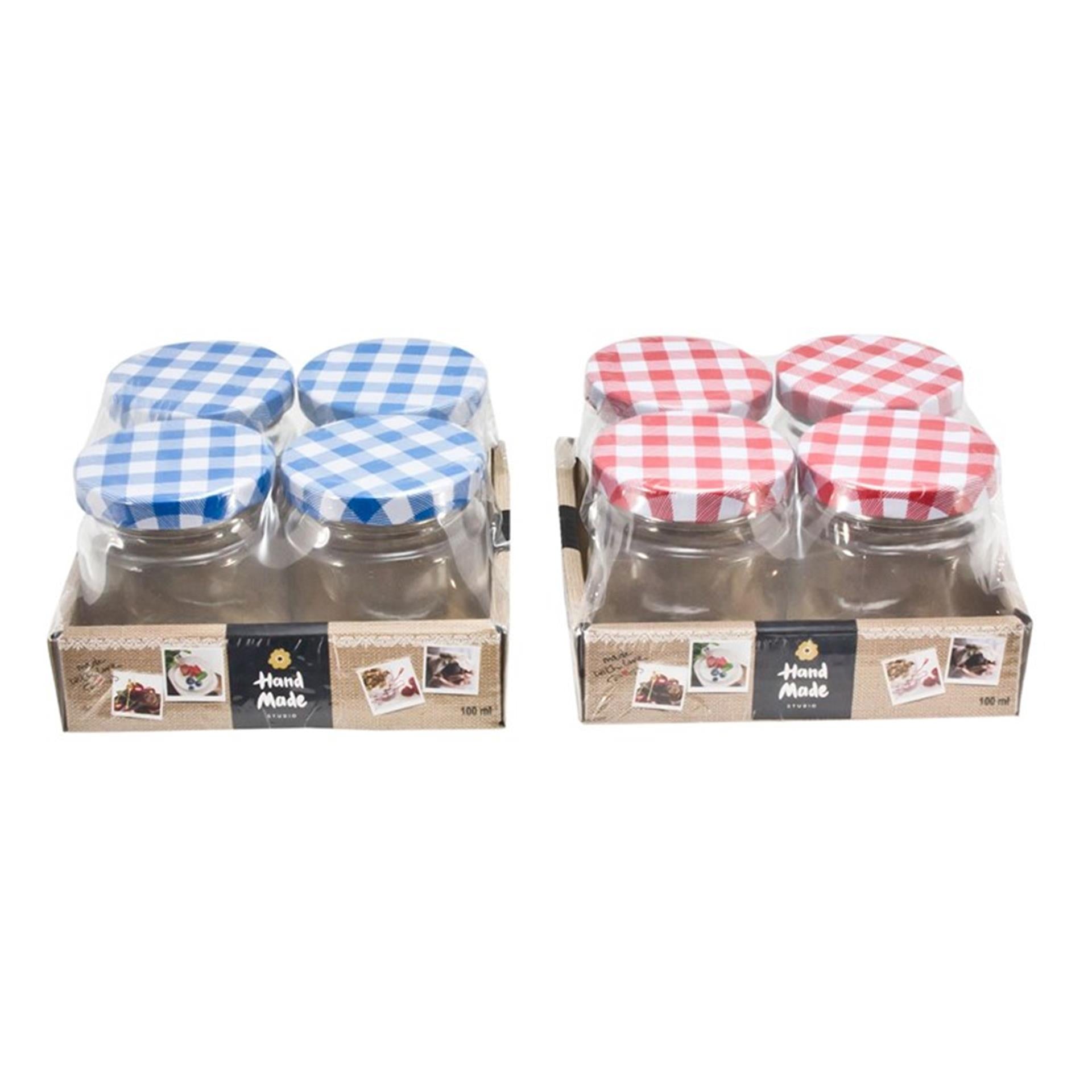 Kitchen tools jam jar preserving glass 100ml 5.5x6.5cm pack 4 pcs