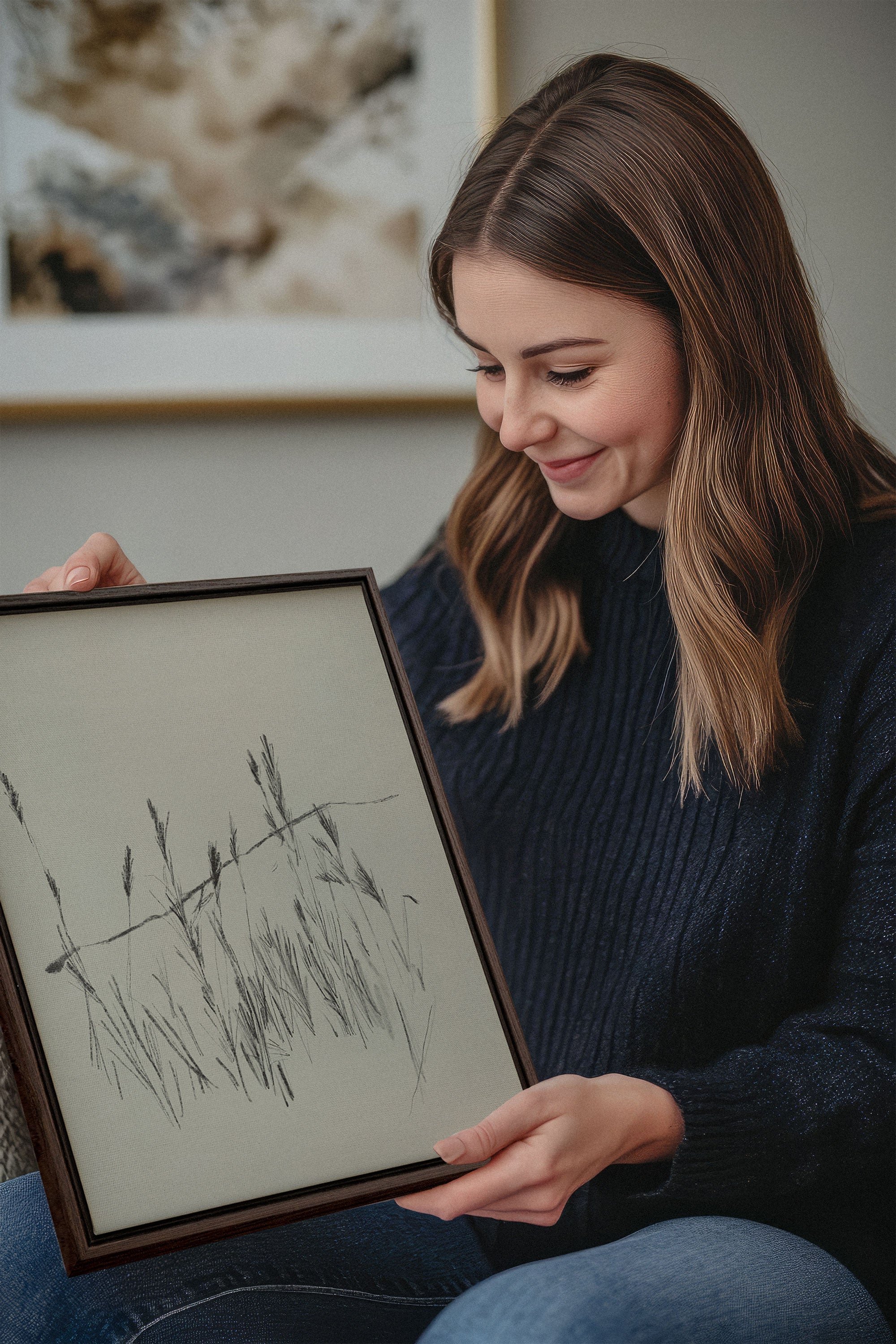 TIGES AUX VENT, Oeuvre sur toile étirée