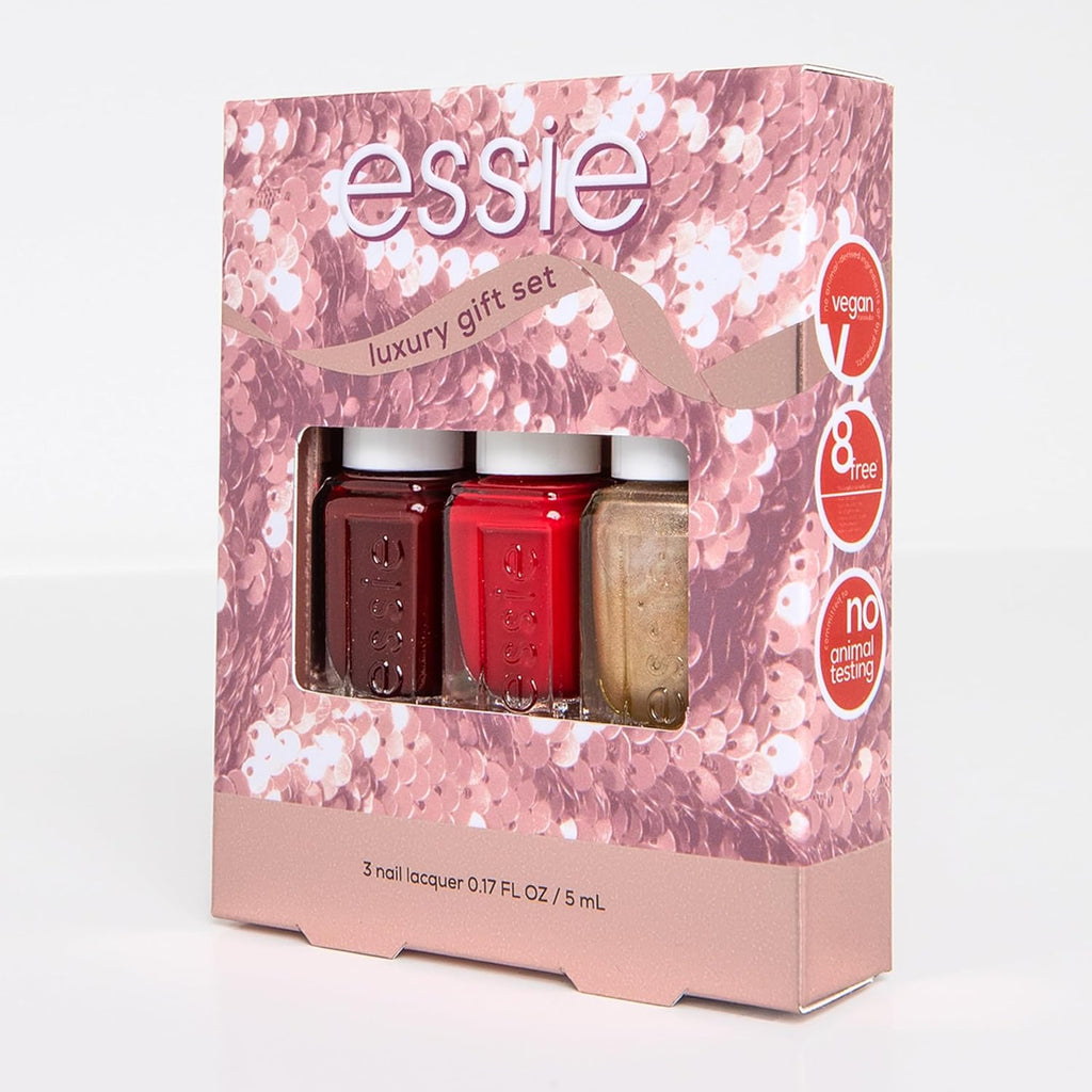 Essie Nail Polish, 8-Free Vegan, 3 Piece Holiday Nail Polish Set, 1 Kit