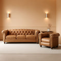 Two Piece Air Leather Sofa Set For Living Room Home Decor