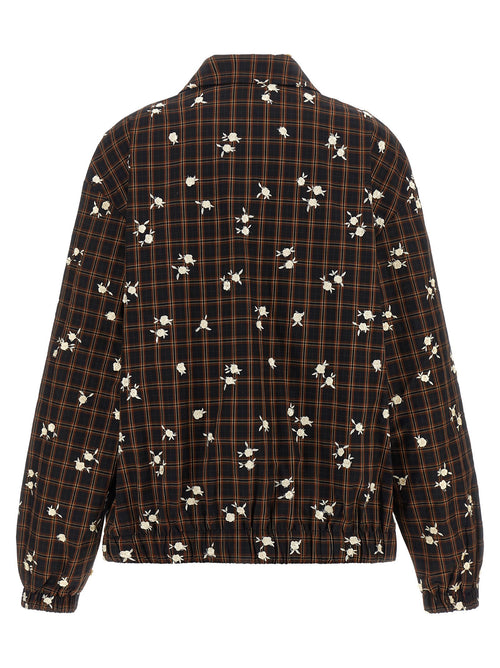Ganni Check Flower Bomber Jacket