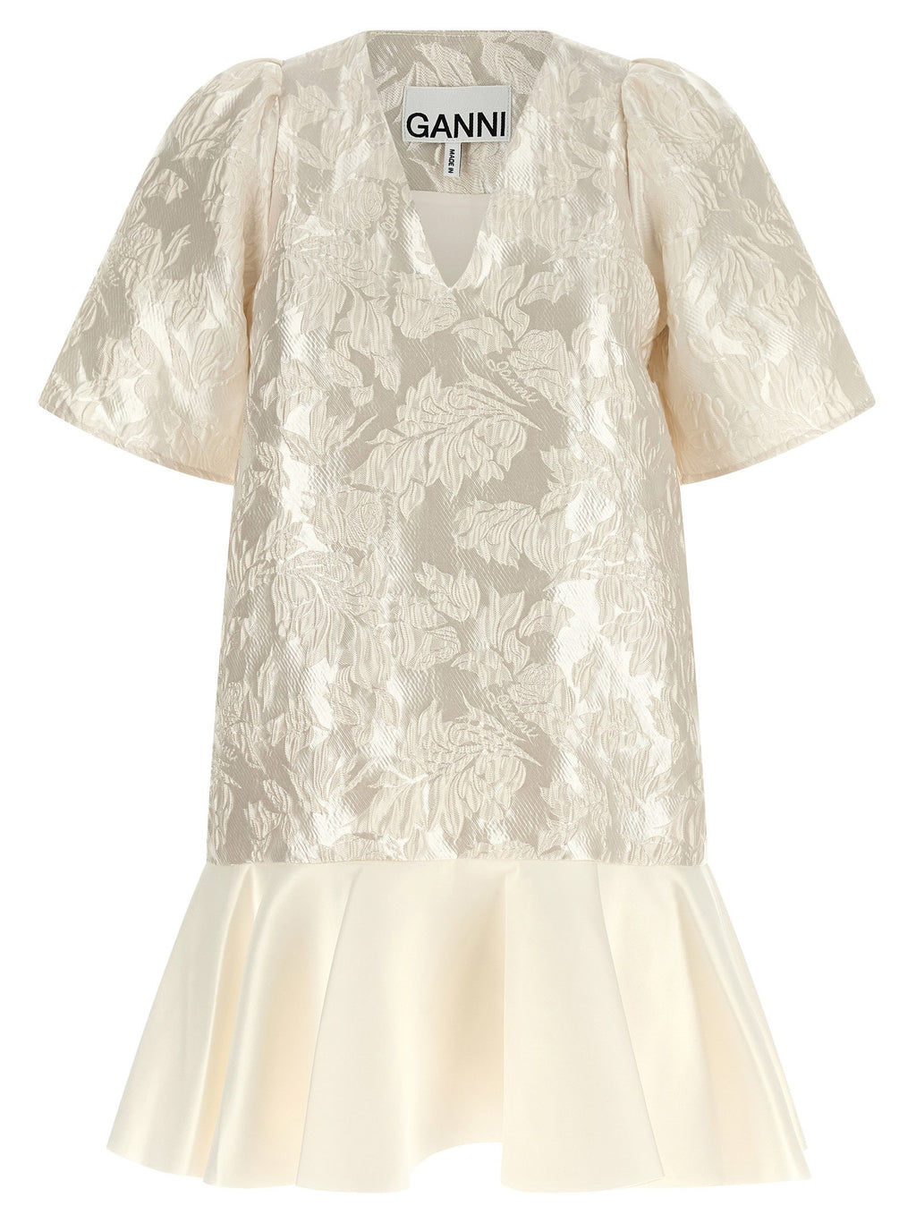 Ganni Satin Cloque Mini Dress