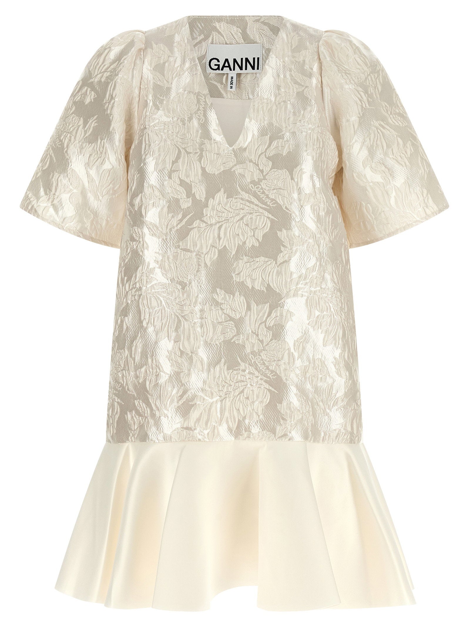 Ganni Satin Cloque Mini Dress