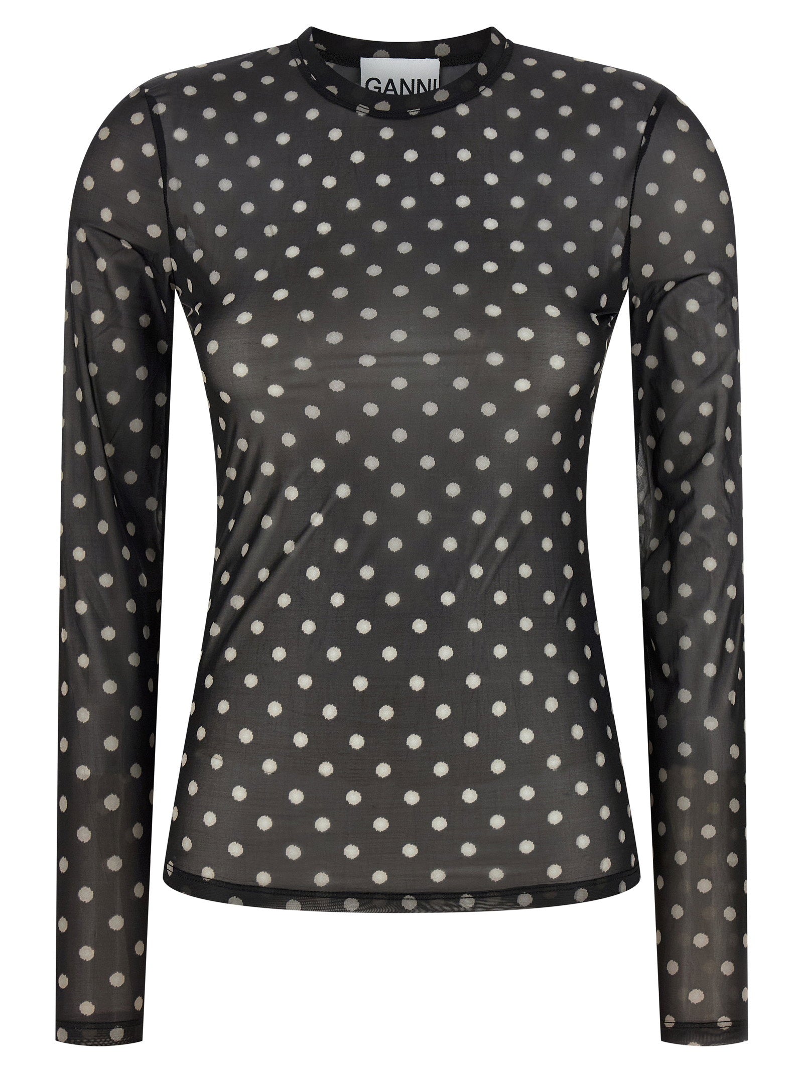 Ganni Printed Sheer Sweater