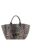 Ganni Leopard Sequin Xxl Tote Shopping Bag