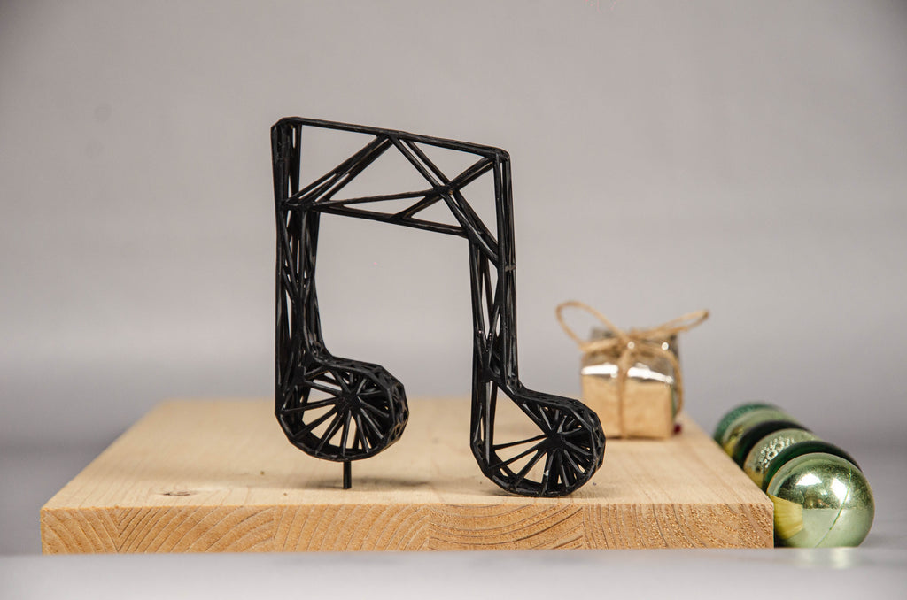 Eighth Note Tabletop Decor – Unique Grid Musical Note Sculpture - Modern and Bohemian Home Decor