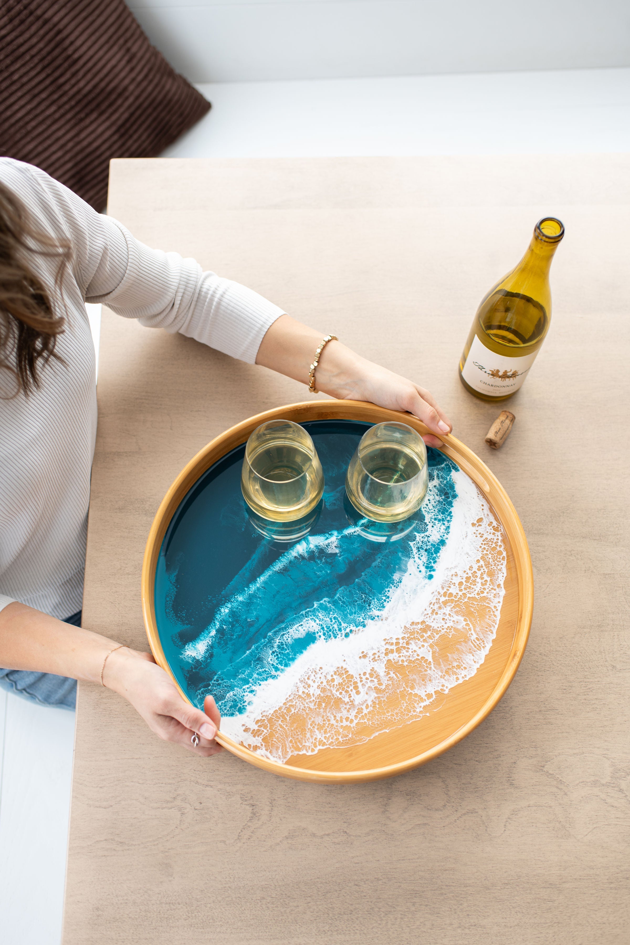 Bamboo Round Serving Trays