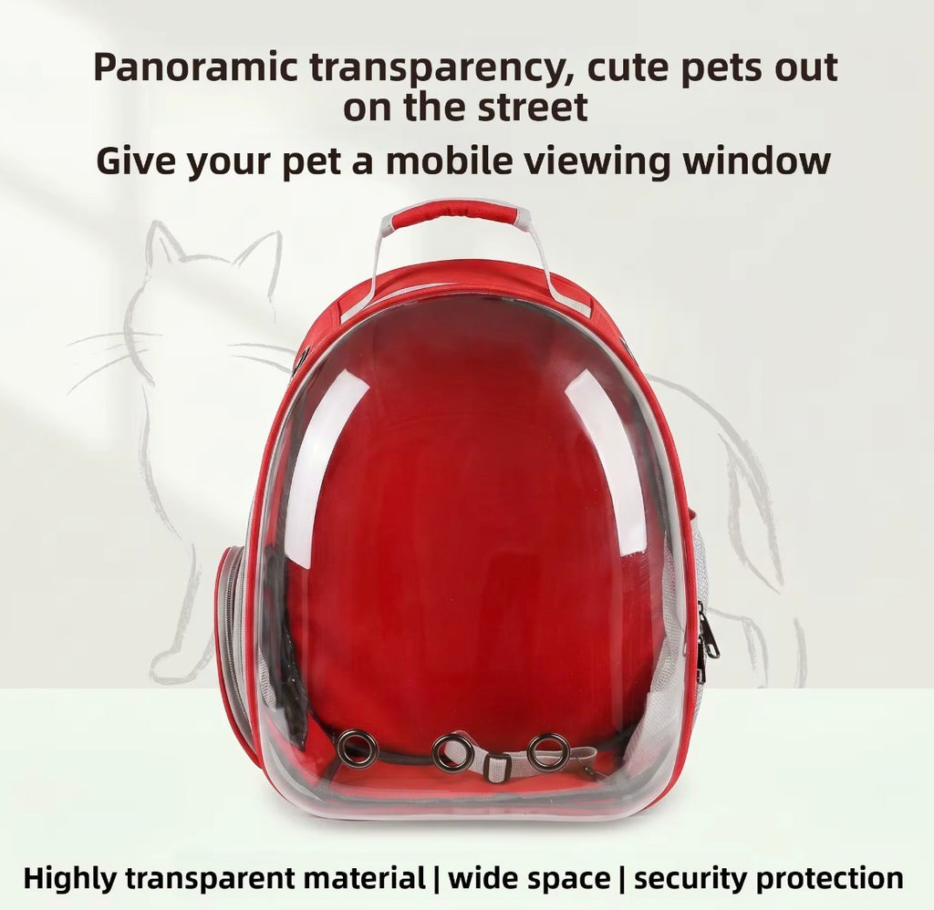 VELORA Transparent Panoramic Pet Backpack — Space Capsule