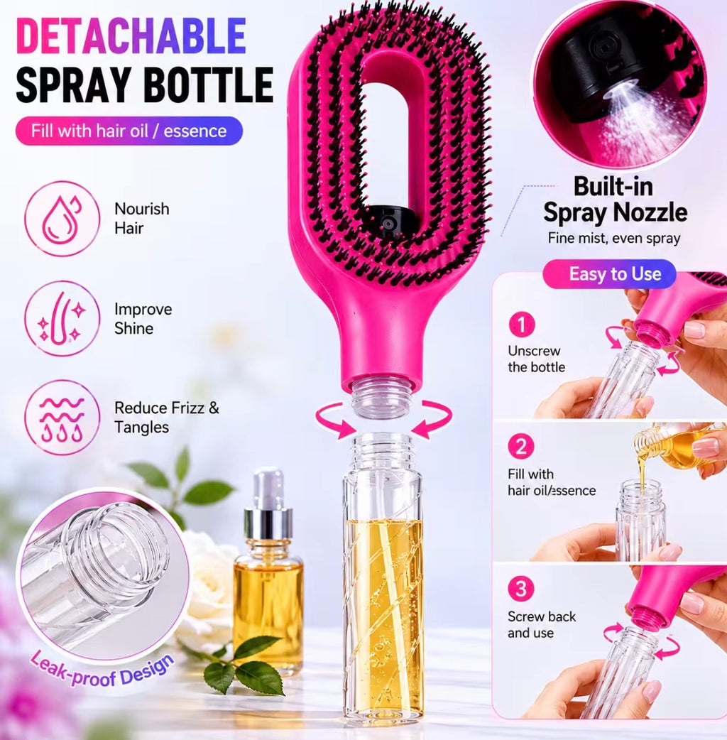 VELORA Professional 3-in-1 Hair Brush with Water Spray