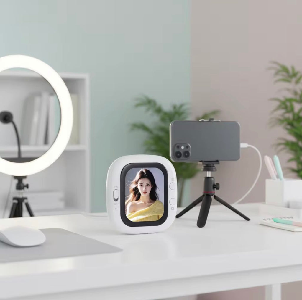 VELORA Wireless Rear Camera Monitor — 4" Screen for Vlog & Selfie with Magnetic Phone Holder