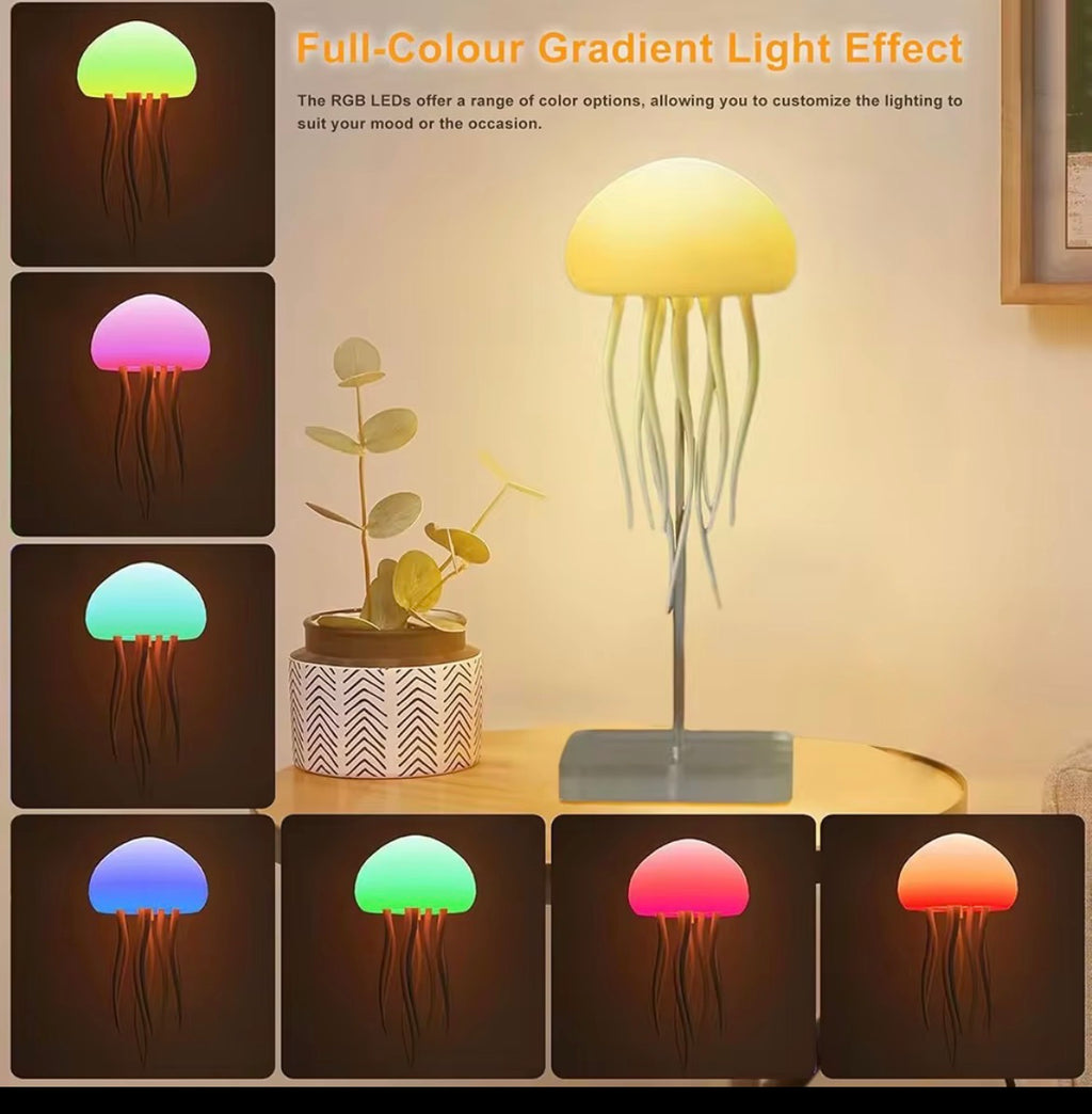 VELORA Jellyfish RGB Table Lamp — Voice Control, Stepless Dimming & Wireless