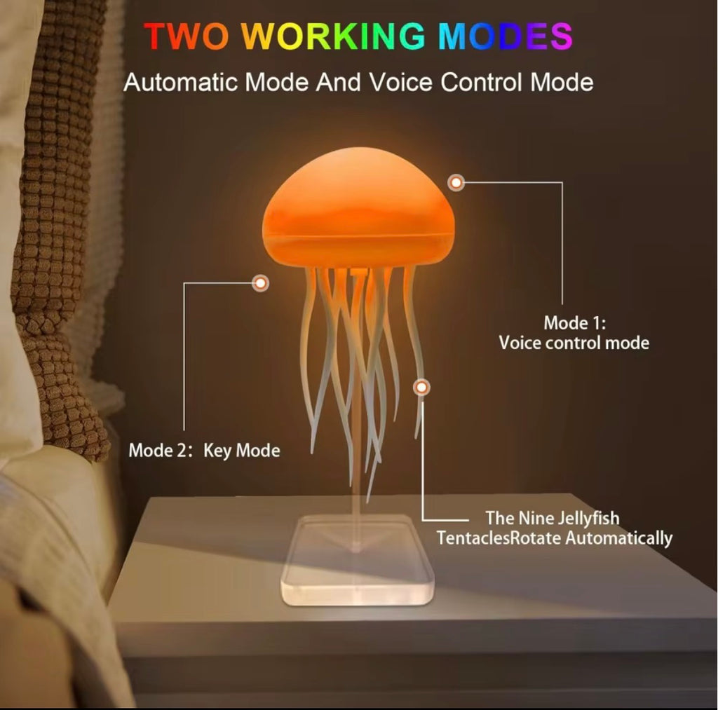VELORA Jellyfish RGB Table Lamp — Voice Control, Stepless Dimming & Wireless