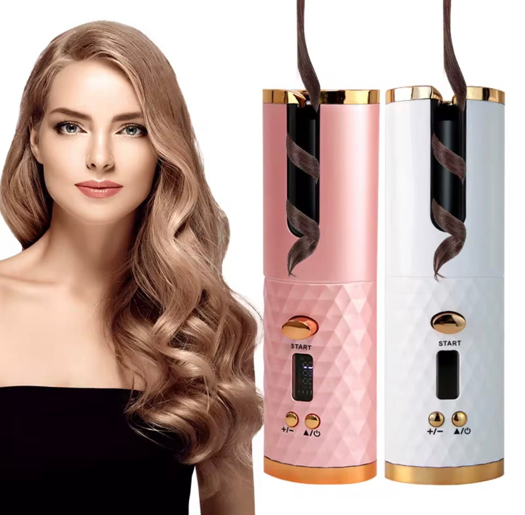 VELORA Mini Cordless Automatic Curling Iron — Portable Travel Hair Curler