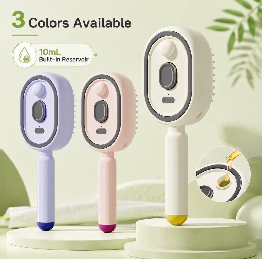 VELORA Steam Hair Brush — Spray Air Cushion Massage Comb with Essential Oil