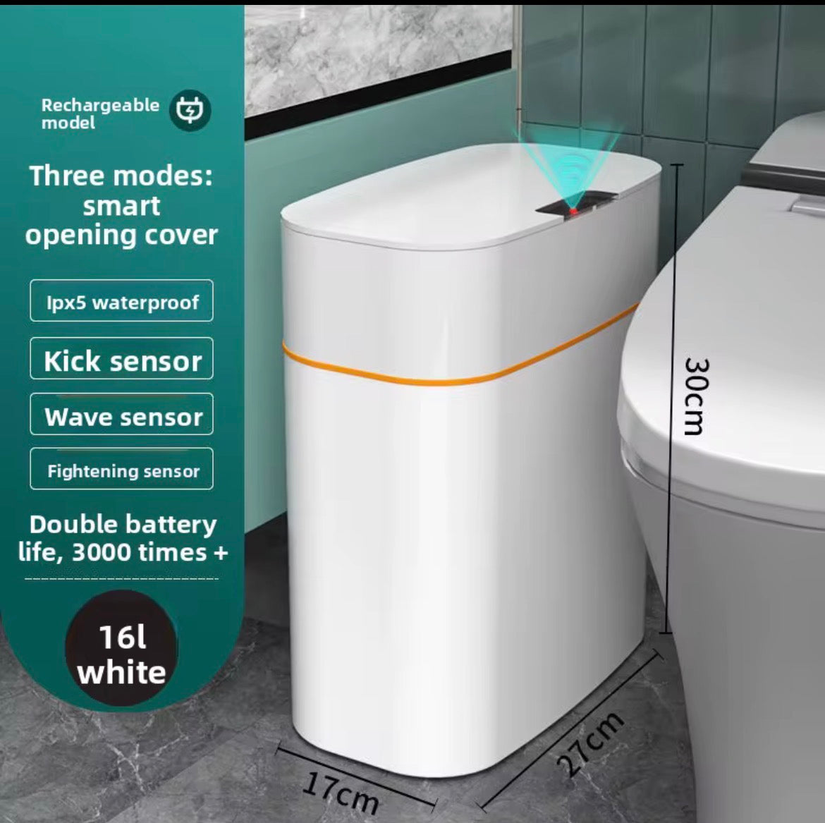 VELORA Smart Sensor Automatic Trash Can — 20L/50L Large Capacity