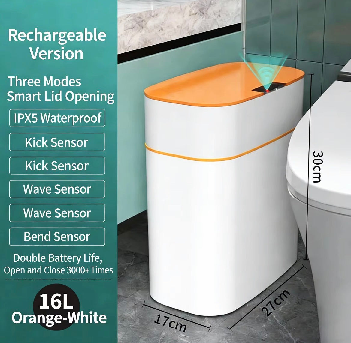VELORA Smart Sensor Automatic Trash Can — 20L/50L Large Capacity