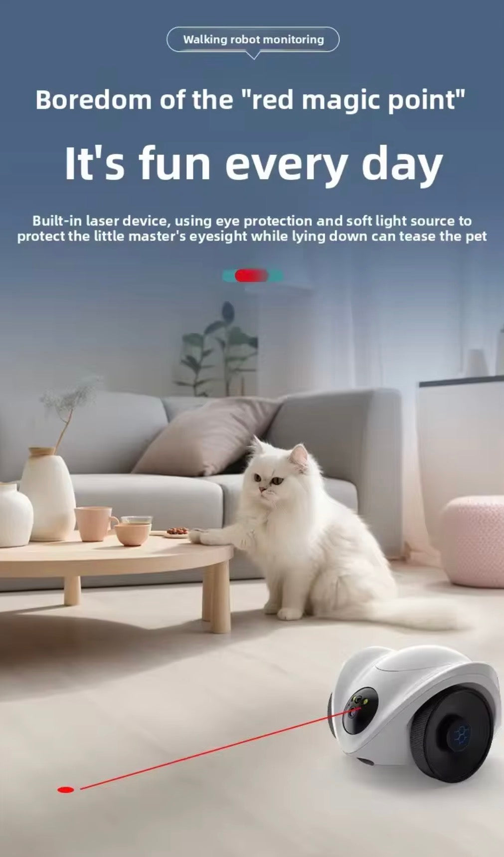 VELORA V360 Pro Smart Pet Robot — HD Night Vision Camera & Auto Food Feeder