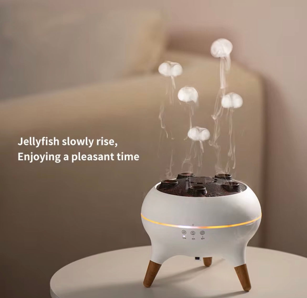 VELORA Dynamic Multi-Spray Jellyfish Humidifier — Smoke Ring, Flame & White Noise Aromatherapy Diffuser