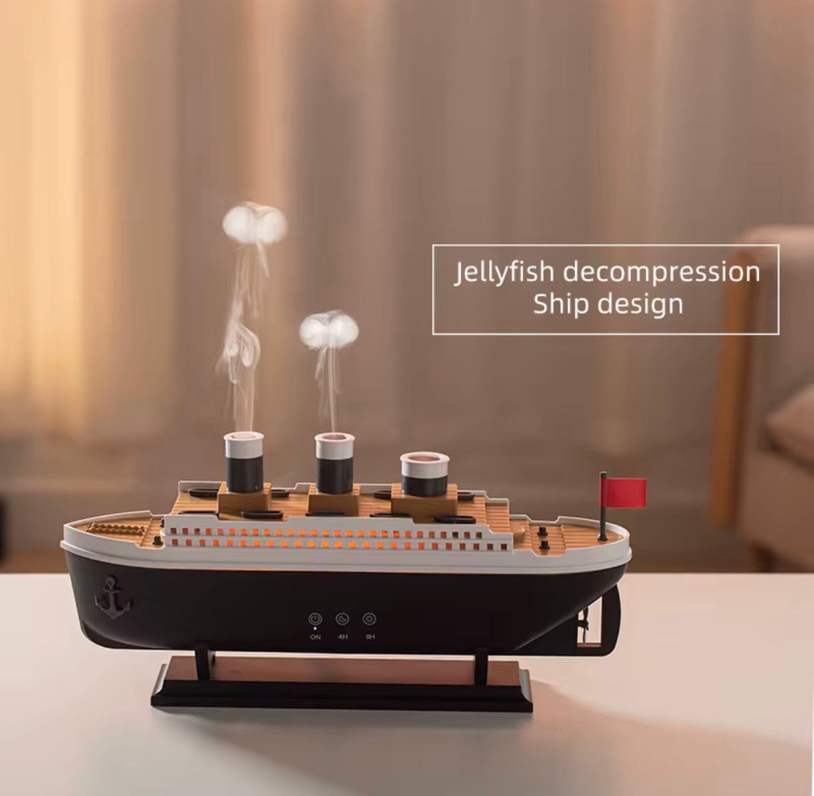 VELORA Jellyfish-Shaped Smoke Ring Aromatherapy Diffuser — Desktop Silent Ultrasonic High-Mist Humidifier