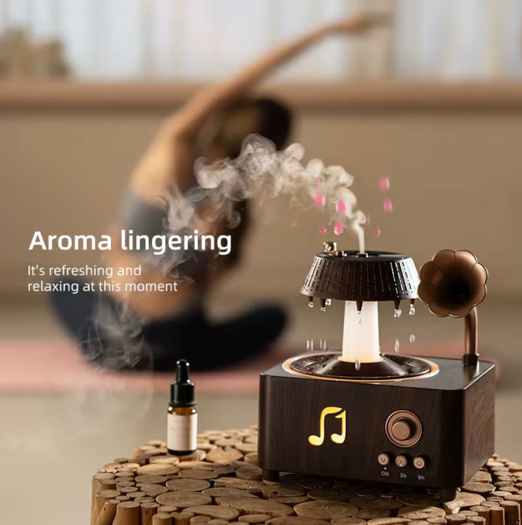 VELORA Rotating Water Drop Aromatherapy Diffuser — Desktop Remote Control Ultrasonic Humidifier