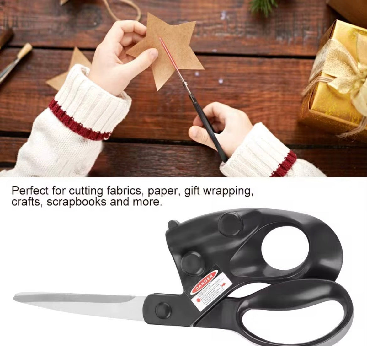 VELORA Laser Guided Sewing Scissors — Infrared Positioning Stainless Steel Needlework Shears