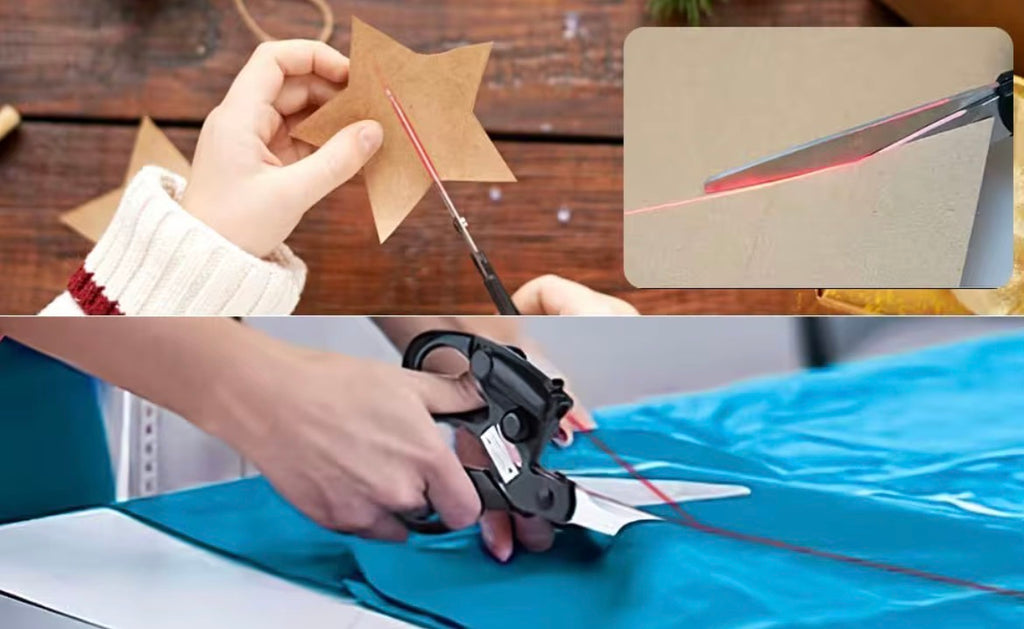 VELORA Laser Guided Sewing Scissors — Infrared Positioning Stainless Steel Needlework Shears