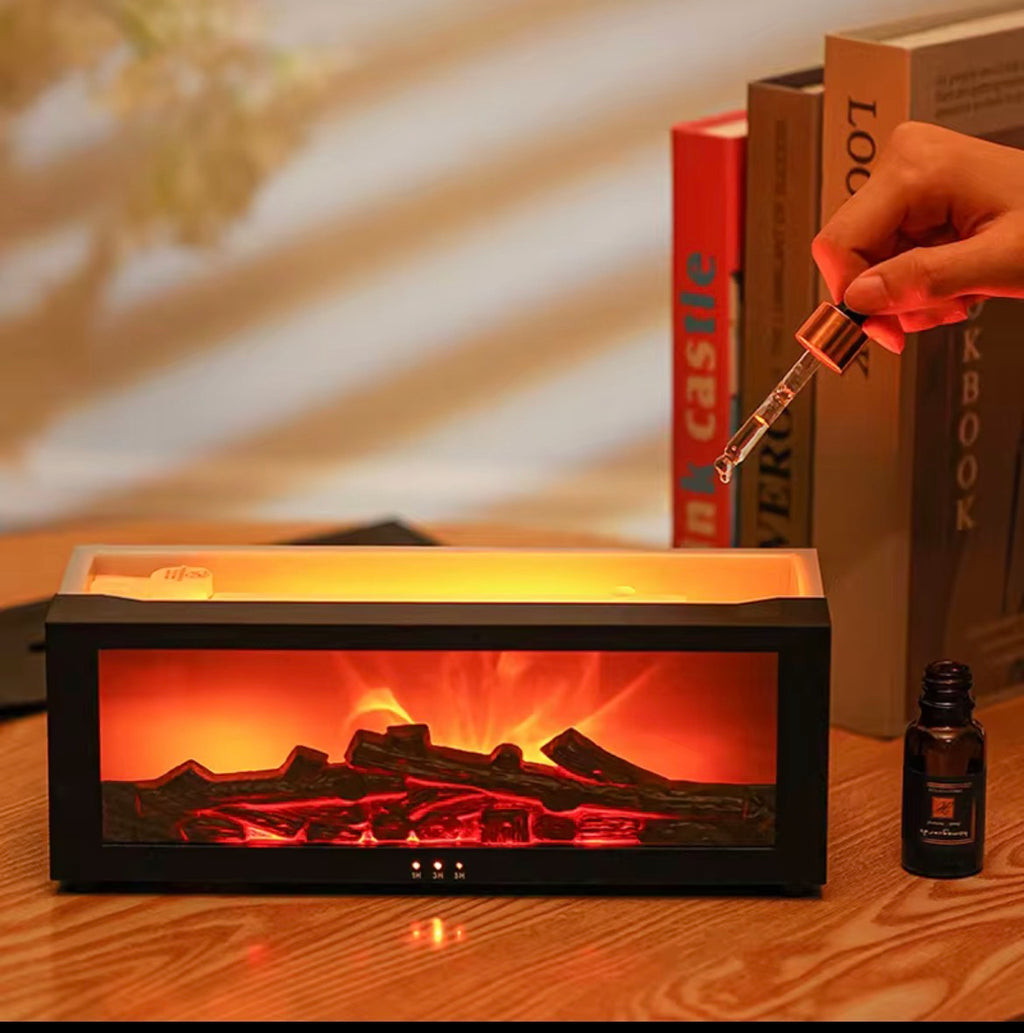 VELORA Flame Smart Aroma Diffuser | Fireplace Light Simulation