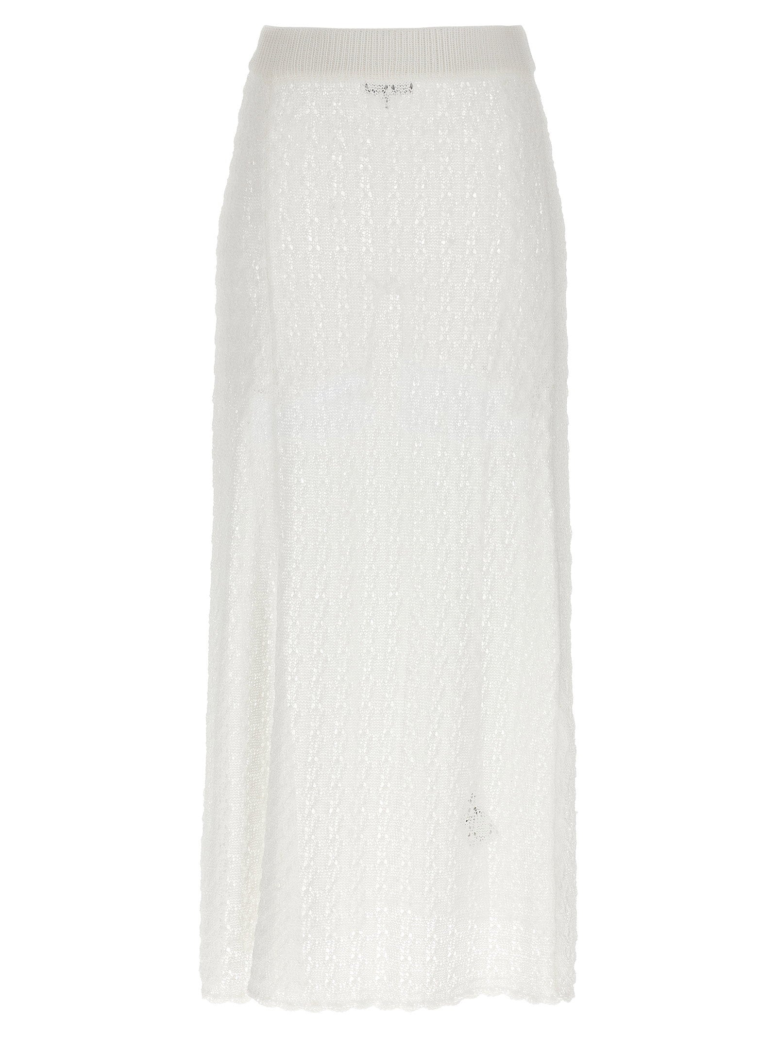 Ganni Shiny Pointelle Knit Skirt