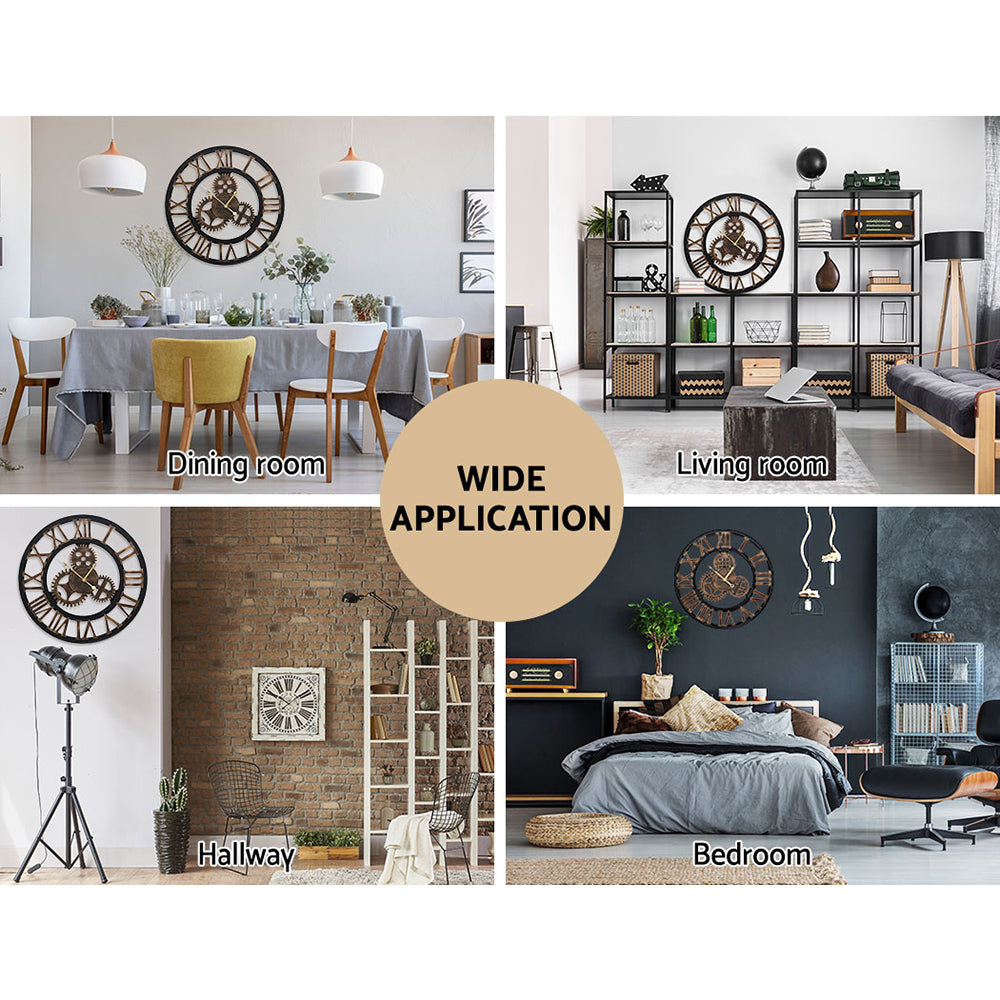 NNEDSZ Wall Clock Modern Large 3D Vintage Luxury Clock Enduring Home Office Decor