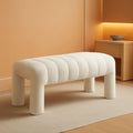 42.5 Inches Boucle Ottoman Bench Footrest Entryway