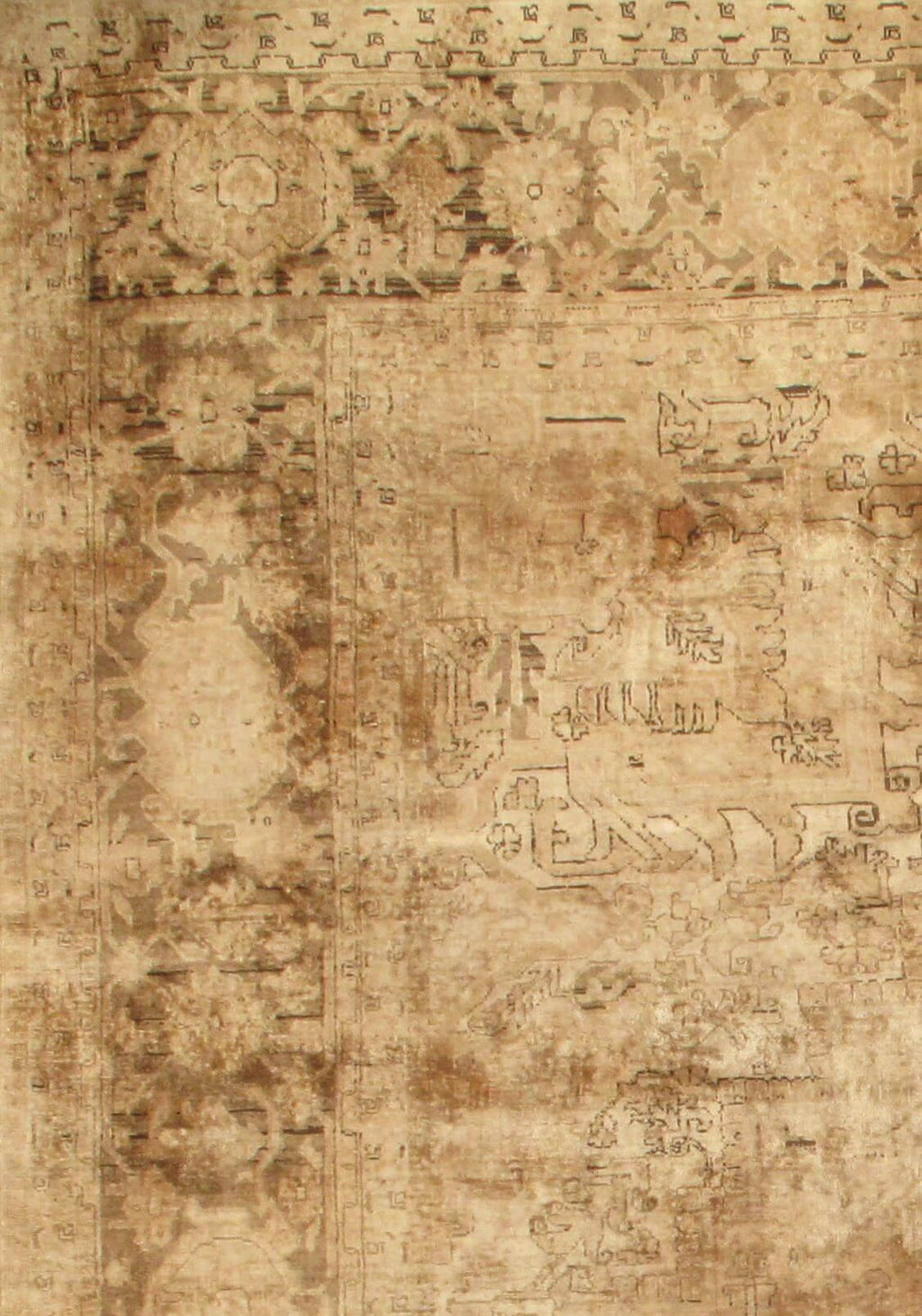 Canvello Antique Heriz Beige Oriental Rug - 13' x 19'