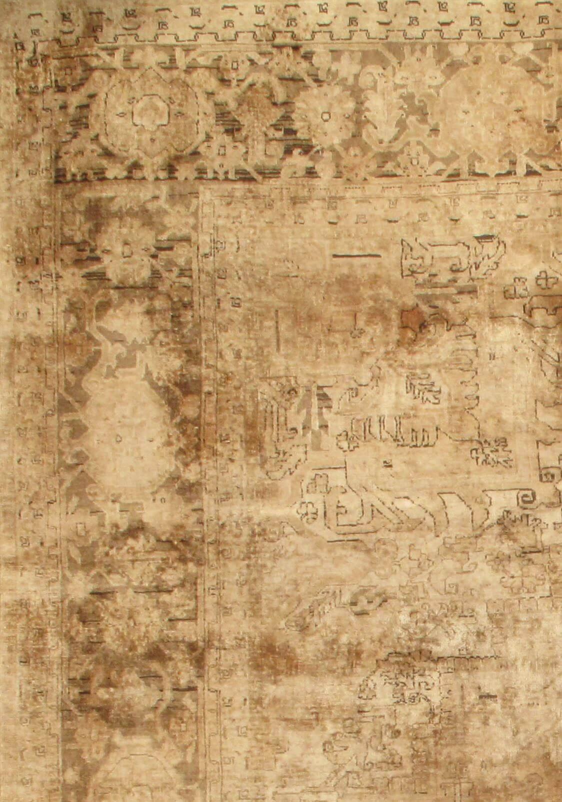 Canvello Antique Heriz Beige Oriental Rug - 13' x 19'