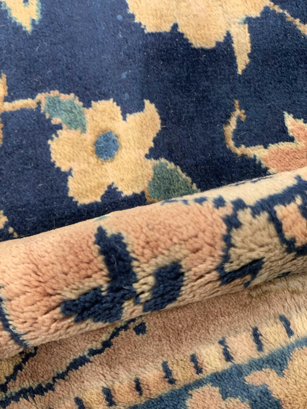 Canvello Navy Blue Fine Hand knotted Antique larestan 11'X 24'