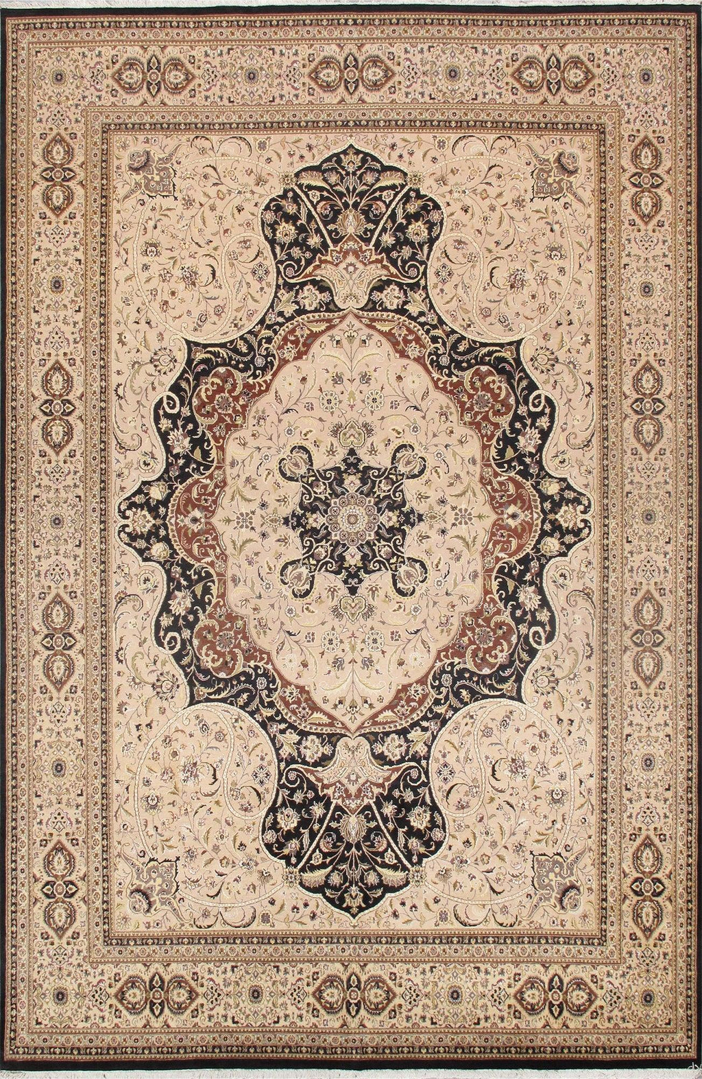 Canvello Tabriz Hand-Knotted Wool Area Rug- 9'10" X 15'