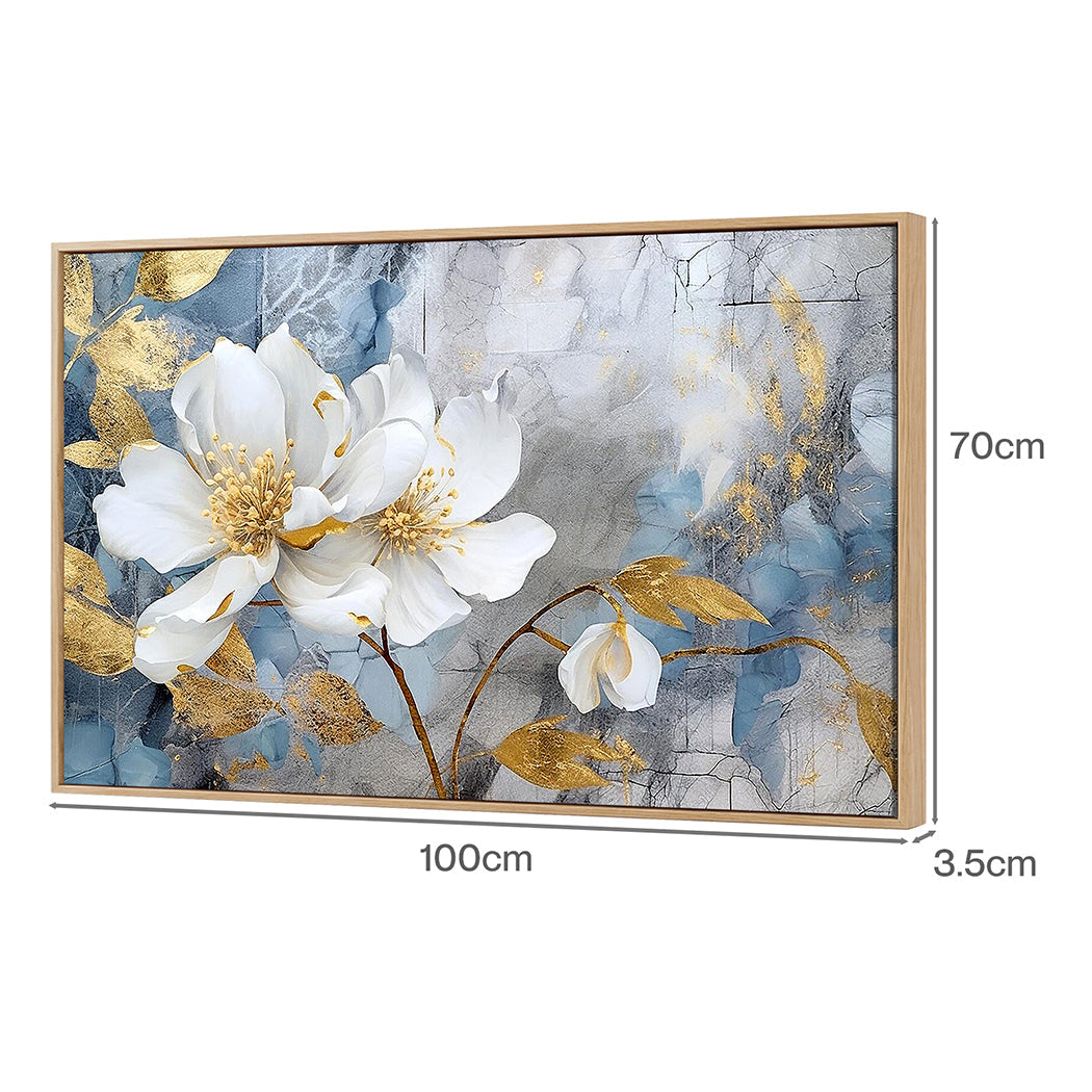 Yezi Large Framed Canvas Wall Art Flower Artwork  Home Bedroom Decor 70x100cm