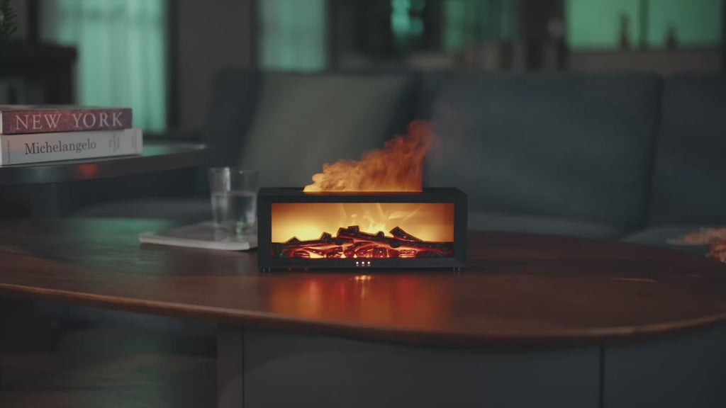 VELORA Flame Smart Aroma Diffuser | Fireplace Light Simulation